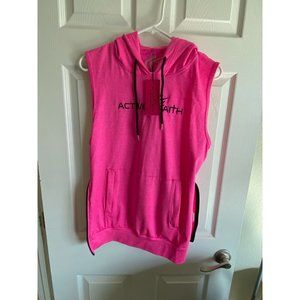 Active Faith Large Hoodie Womens Pink Running Athleisure Side Zipper NWT